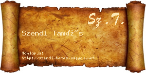 Szendi Tamás névjegykártya